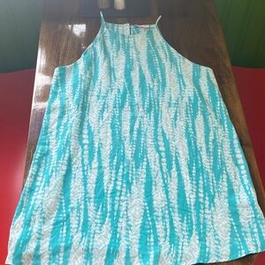 Pink Lily Turquoise and White Dress